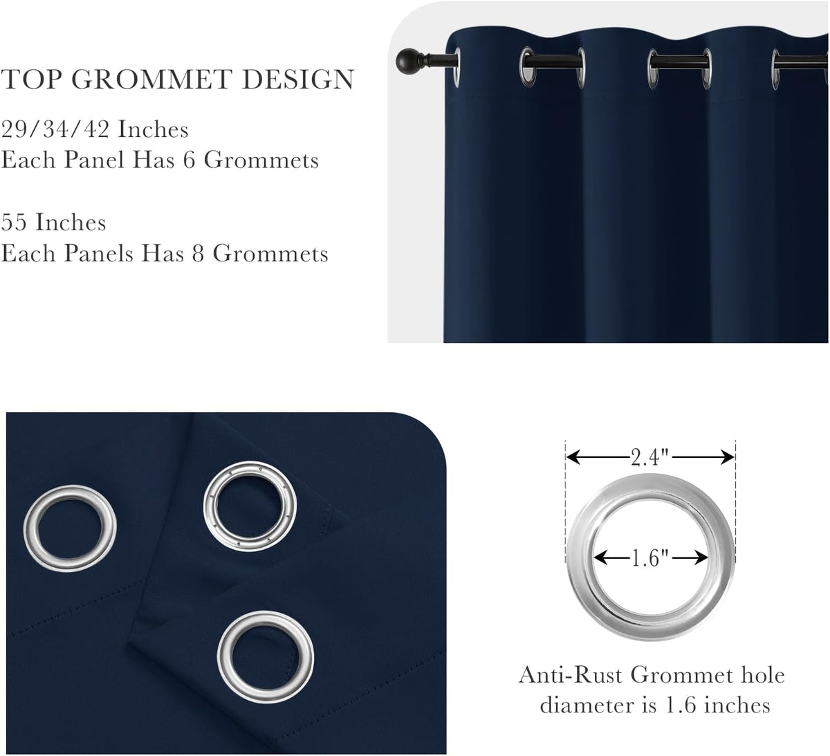 PONY DANCE Black Out Curtains for Bedroom 54 inch Length 2 Panels Set, Thermal Insulated Room