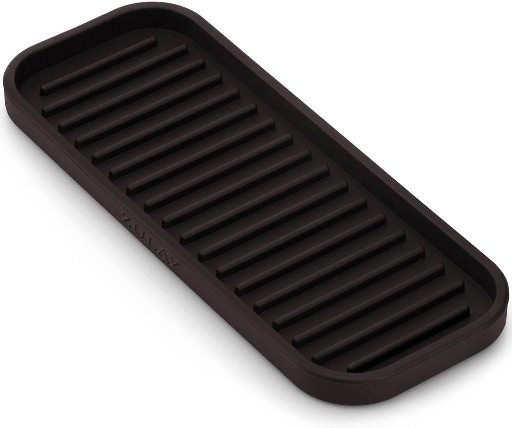 Zulay Kitchen (9x3.5 Silicone Sponge Holder for Kitchen Sink - Flexible Multipurpose Soap Tray