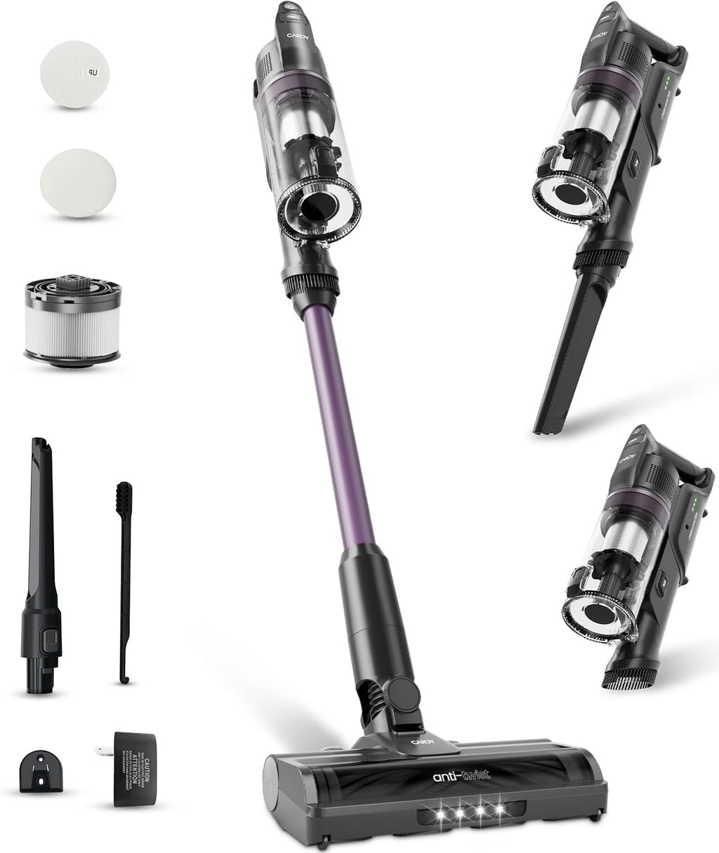 CANDY Cordless Vacuum Cleaner, Stick Vacuum Cordless Rechargeable,45Mins Powerful Suction Vacuum