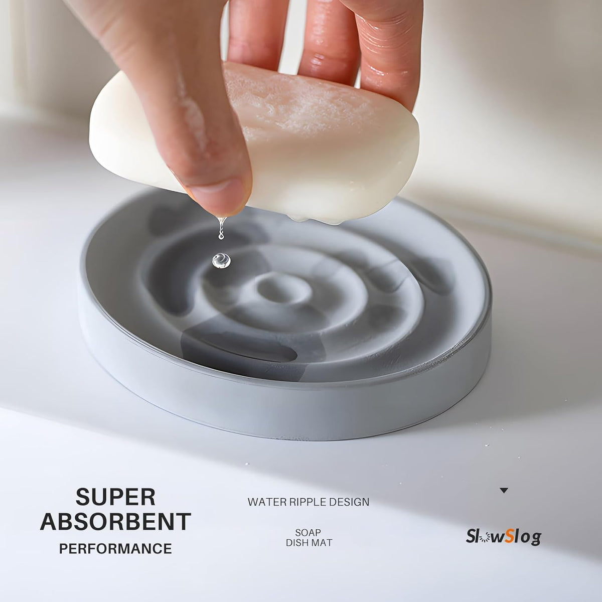 Diatomite Soap Dish Holder, Water Absorbent Stone Soap Dish, Quick Dry Stone Soap Holder
