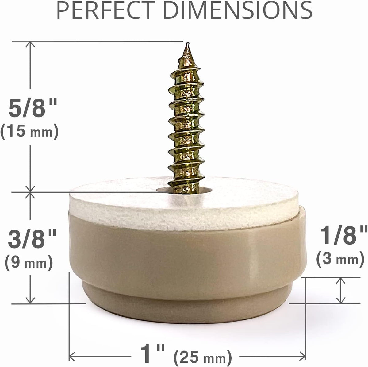 Chair Glides X-PROTECTOR – 8 PCS 1" Furniture Glides – Screw-On Chair Sliders – Premium Chair Leg
