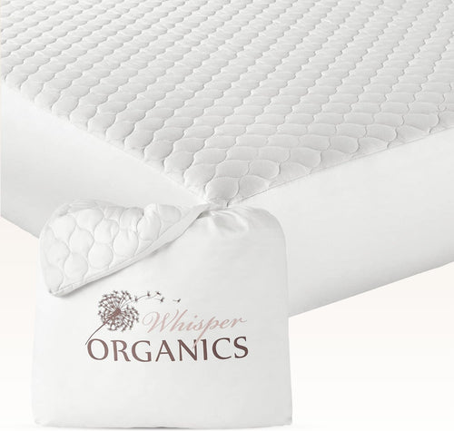 100% Cotton Organic Mattress Pad - Breathable & Cooling Mattress Protector Cal King - Premium