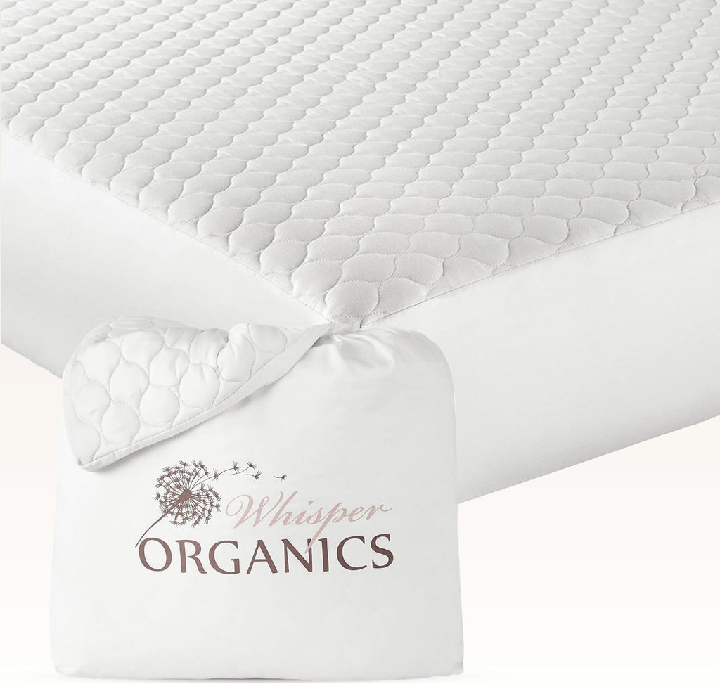 100% Cotton Organic Mattress Pad - Breathable, Cooling, Not Waterproof Mattress Protector Twin Size