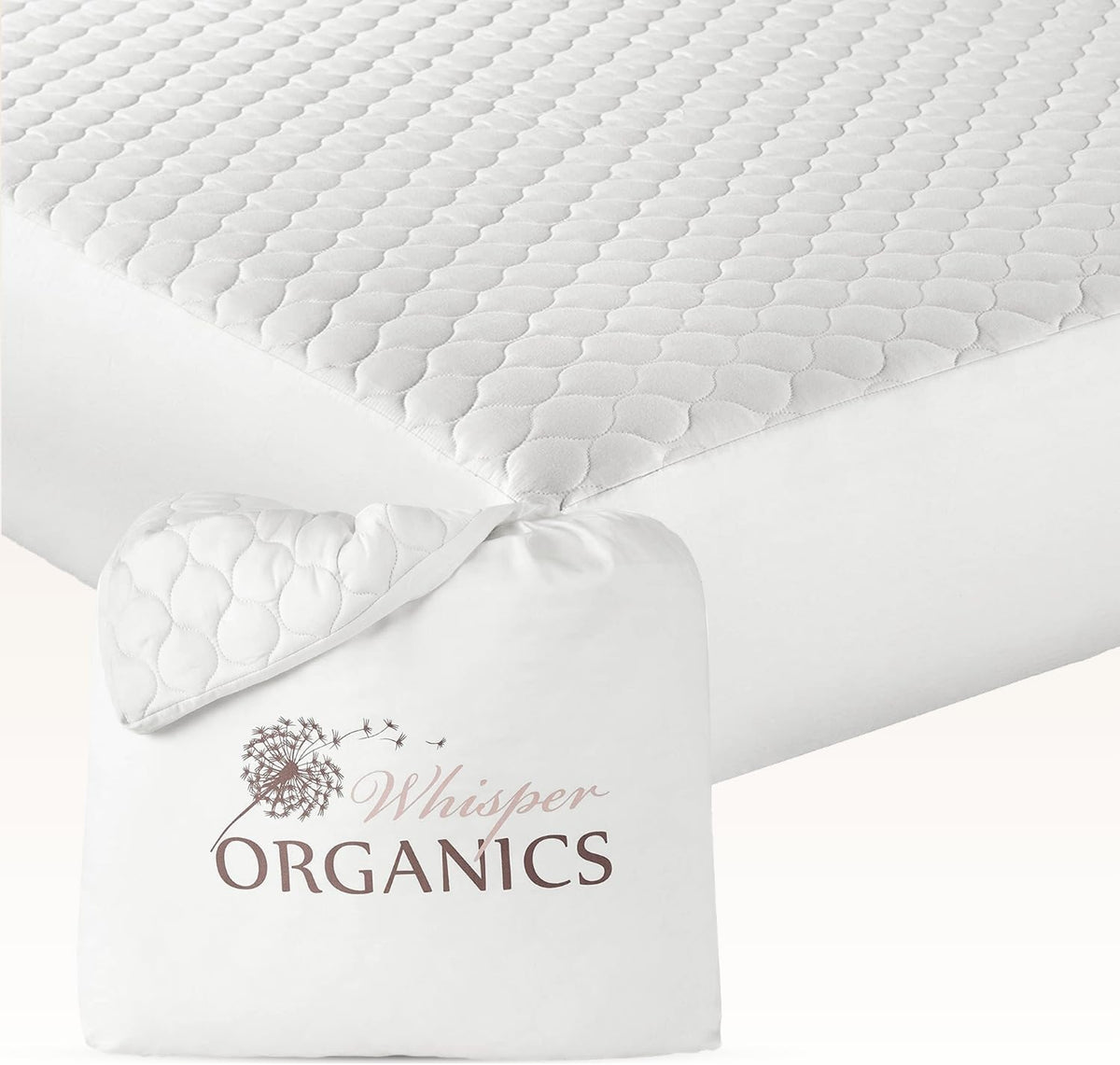 100% Cotton Organic Mattress Pad - Breathable, Cooling, Not Waterproof Mattress Protector Twin Size