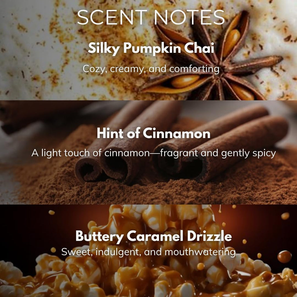 Pumpkin Spice Candle - 9.7 oz /275g Pumpkin Candle in Orange Frosted Glass Jar with Wooden Lid and