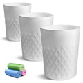 YGJT Small Trash Can, 3 Pack 1.8 Gallons Bathroom Trash Can, Slim Waste Basket, Round Garbage Can