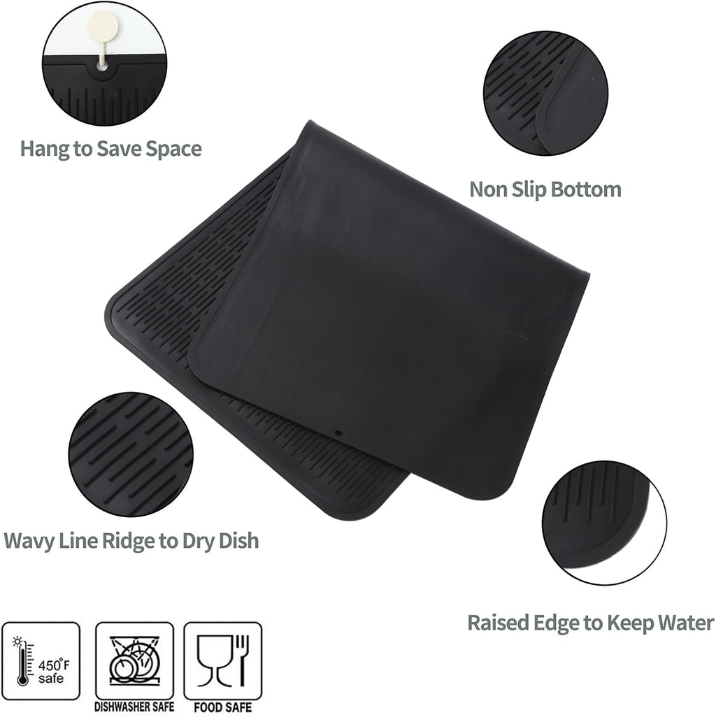 Silicone Dish Drying Mat for Multiple Usage,Easy clean,Eco-friendly,Heat-resistant Silicone Mat for