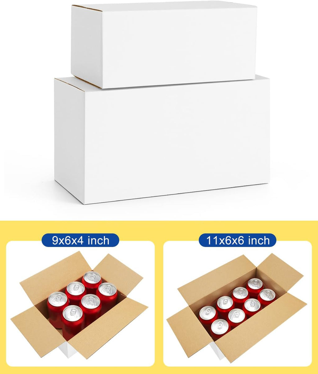 Assorted-Sizes-Shipping-Boxes-40-Pack: 9x6x4 & 11x6x6 Small-Shipping-Boxes-Mailers, White