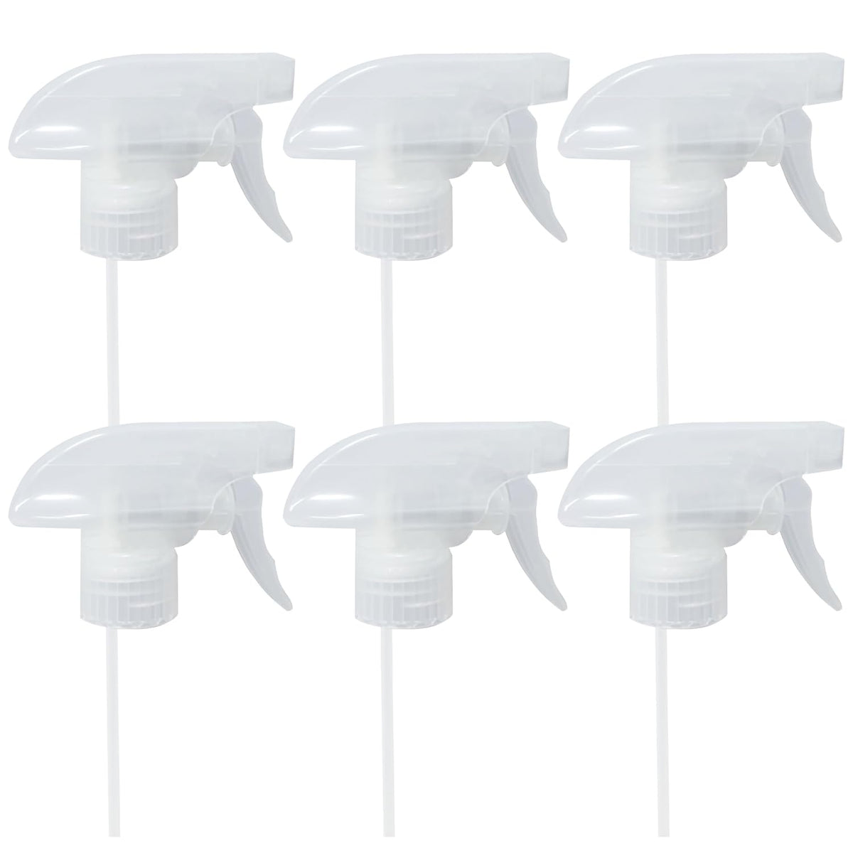 6-Pack Transparent White Trigger Sprayer (6 Count, Black, White, Plastic, Metal, HDPE, Spray