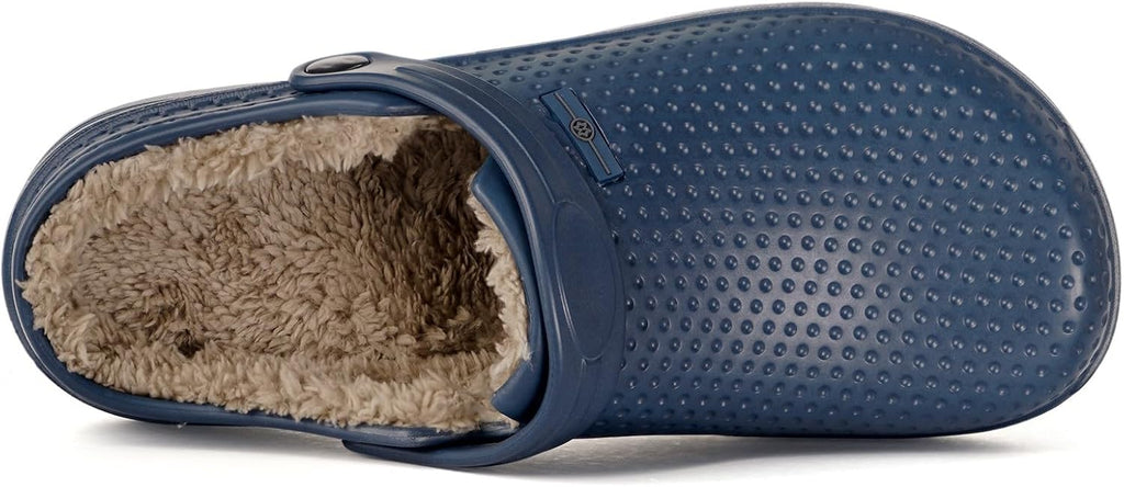 Womens Mens Fur Lined Clogs Waterproof Garden Shoes Winter Warm Fleece Lining Fuzzy House Home