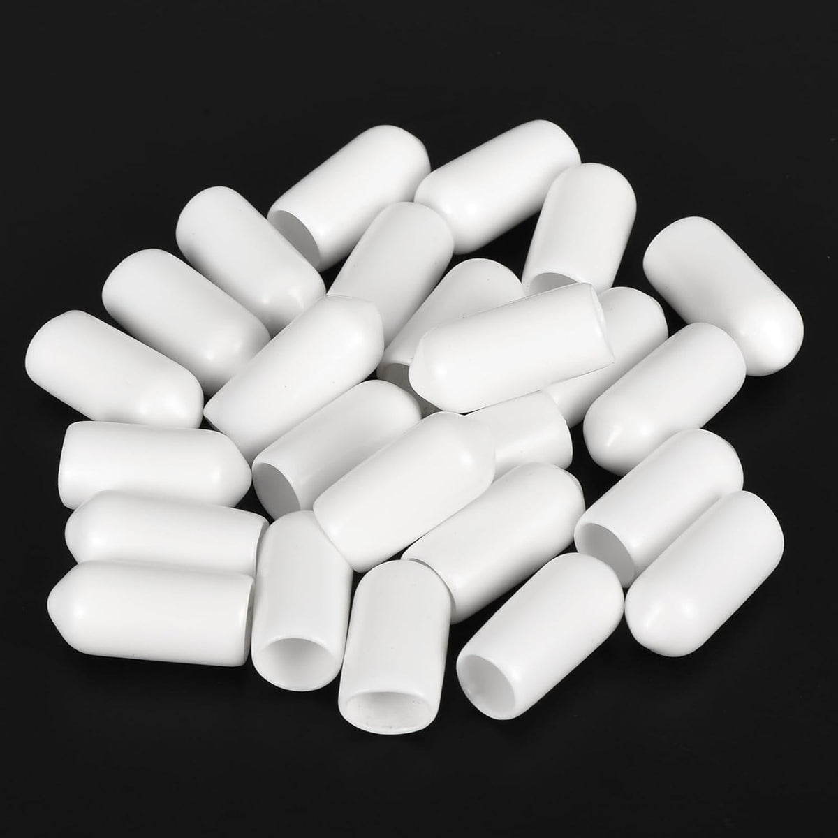 uxcell 20pcs Rubber End Caps 6.5mm ID Vinyl Round End Cap Cover Screw Thread Protectors White