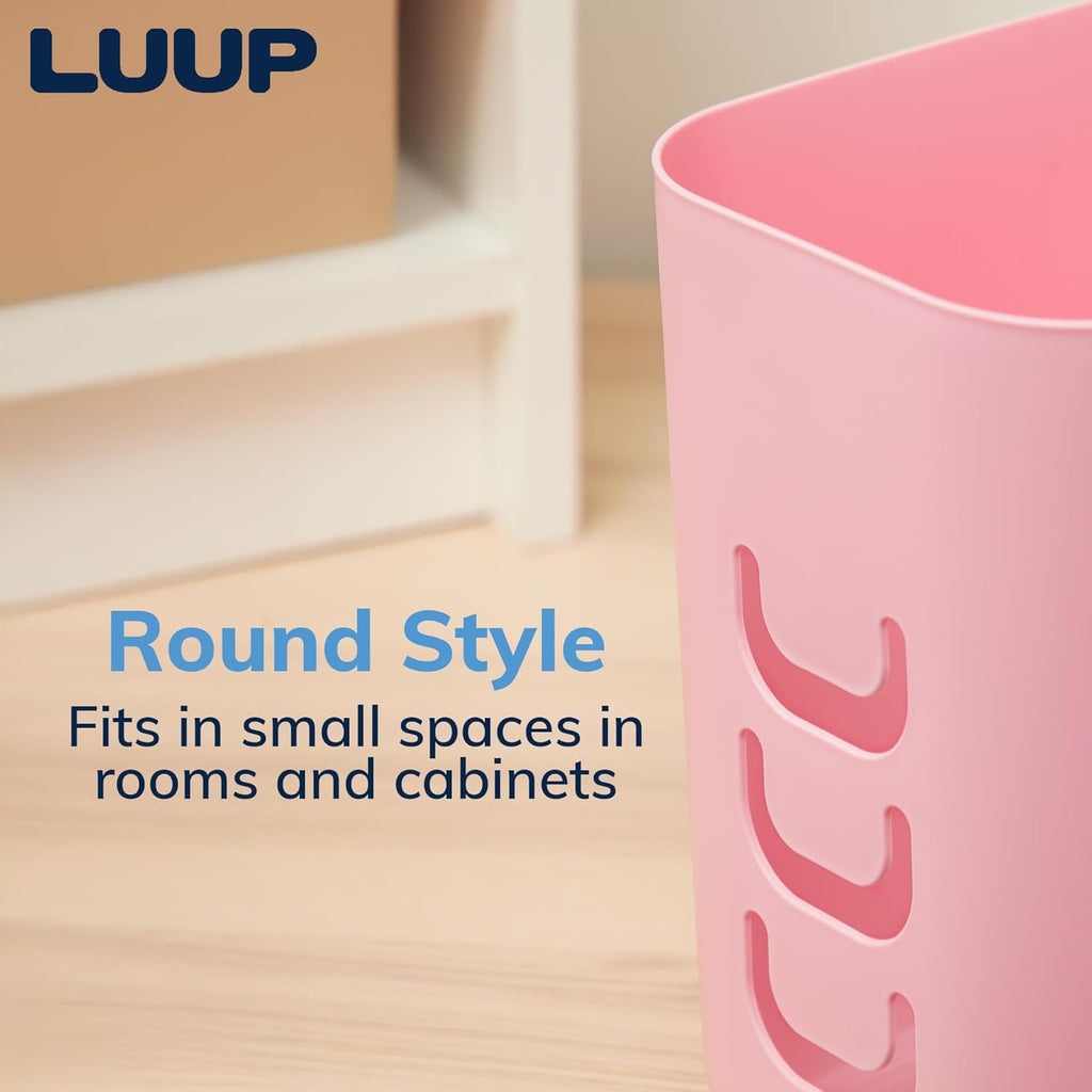 STORi Luup Bathroom Wastebasket, Secure Grocery Bags, Plastic Garbage Container for Vanity, Laundry