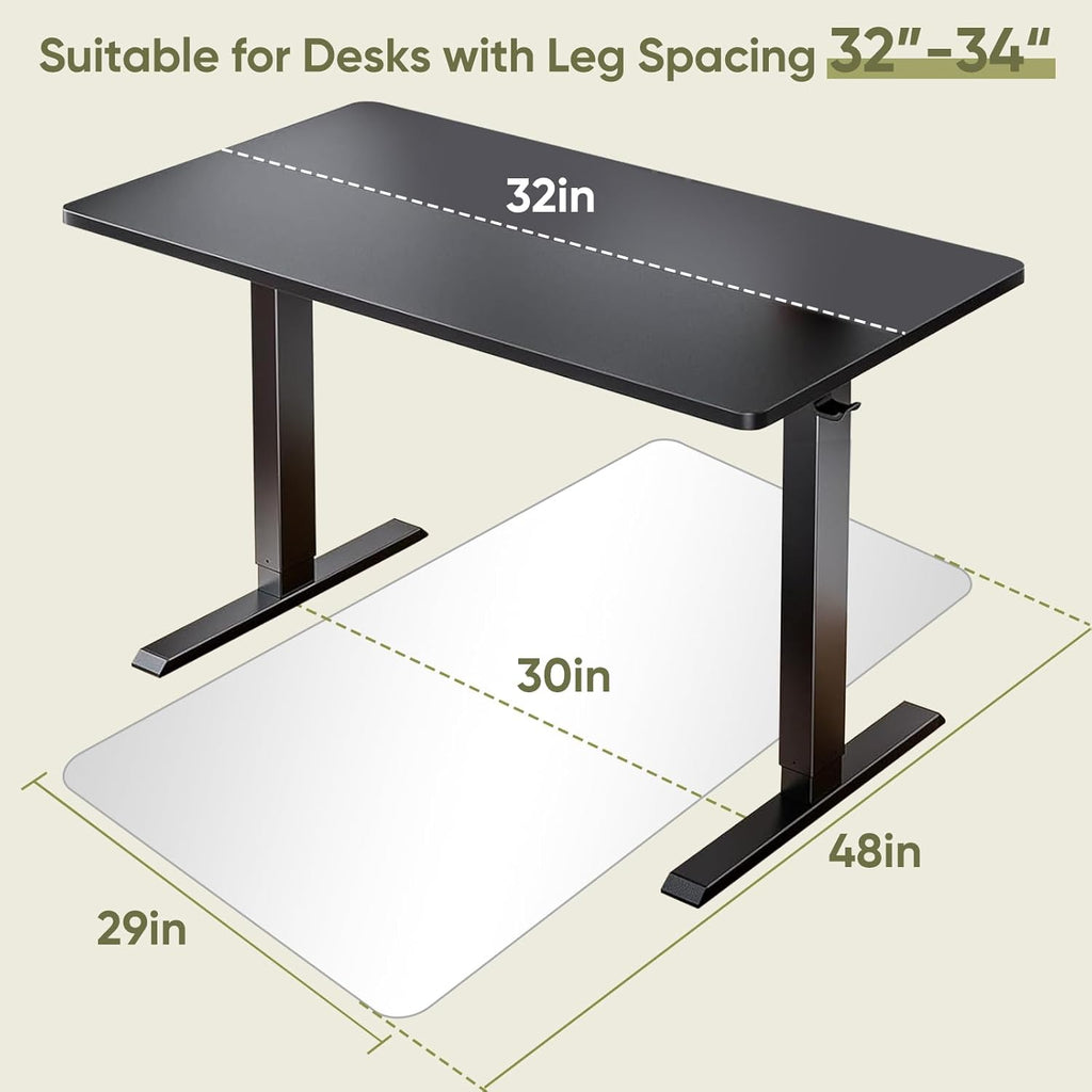 Office Chair Mat for Carpet & Hardwood, Upgraded 29" x 48" Dual Use Tempered Glass Chair Mat for