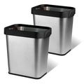 2 Pack Stainless Steel Trash Can 2 Gallon, Open Top Trash Can, 7" x 10" x 11", Rectangle Rubbish