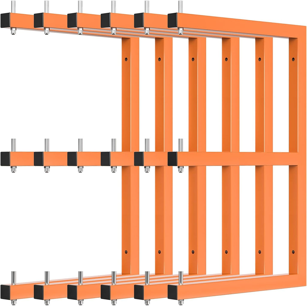 Lumber Rack Wall-Mounted Lumber Storage Rack, Heavy Duty Wood Storage Racks with 9-Level System
