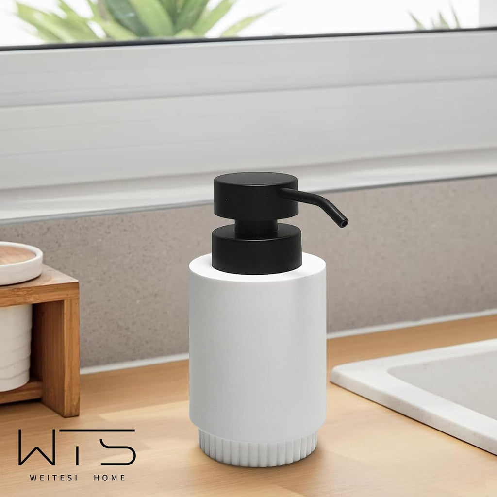 Resin Soap Dispenser for Bathroom, Hand Lotion Liquid Dispenser Easy-to-Press with Reusable Plastic