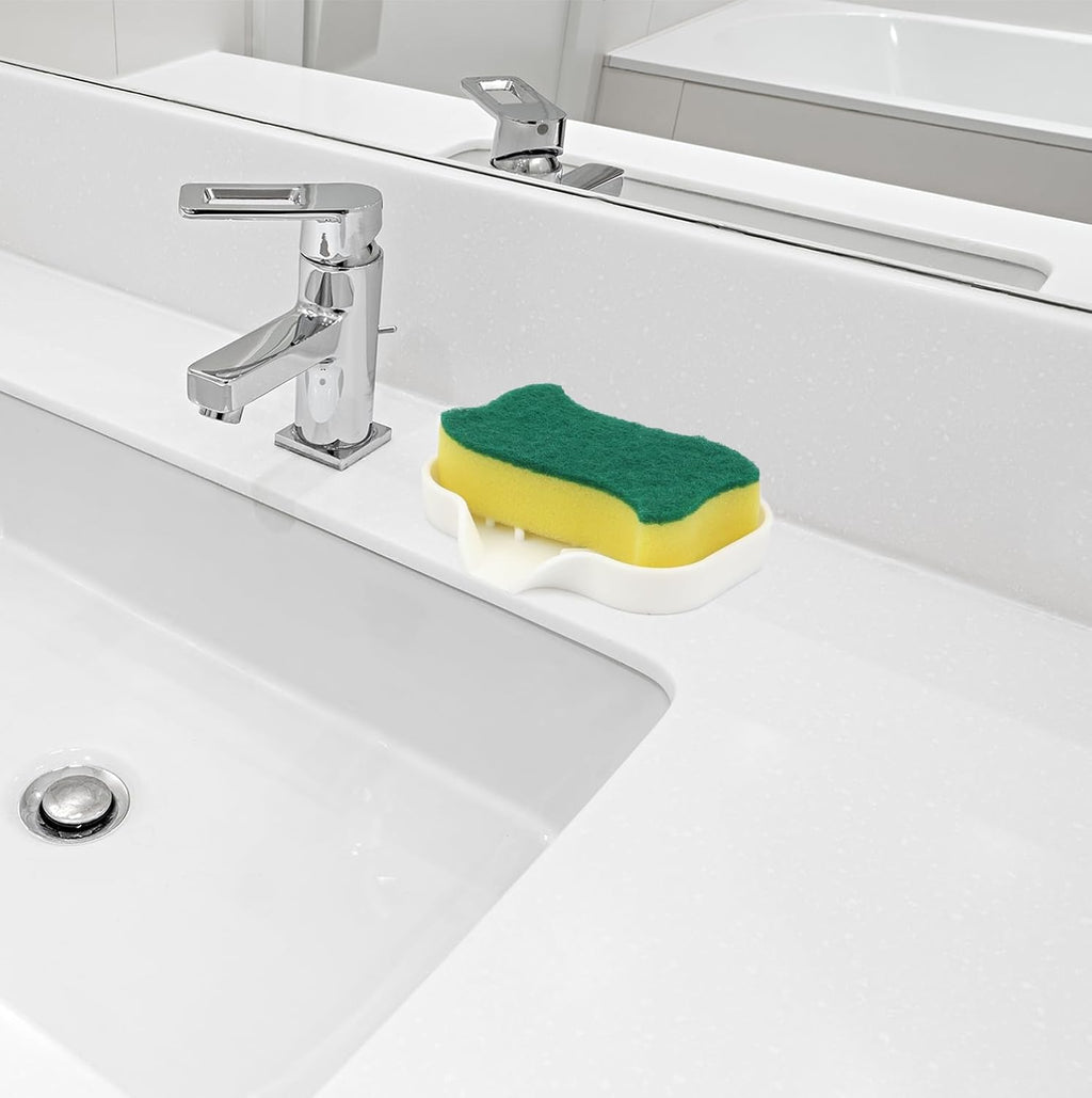 Yasmen Silicone Bathroom Soap Dishes, Sink Sponge Holder for Kitchen, 2Pcs Rubber Soap Dish with