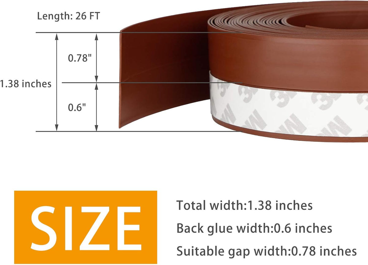 Door Weather Stripping Doors Seal Strip, 26 FT Silicone Sealing Tape for Door Draft Stopper