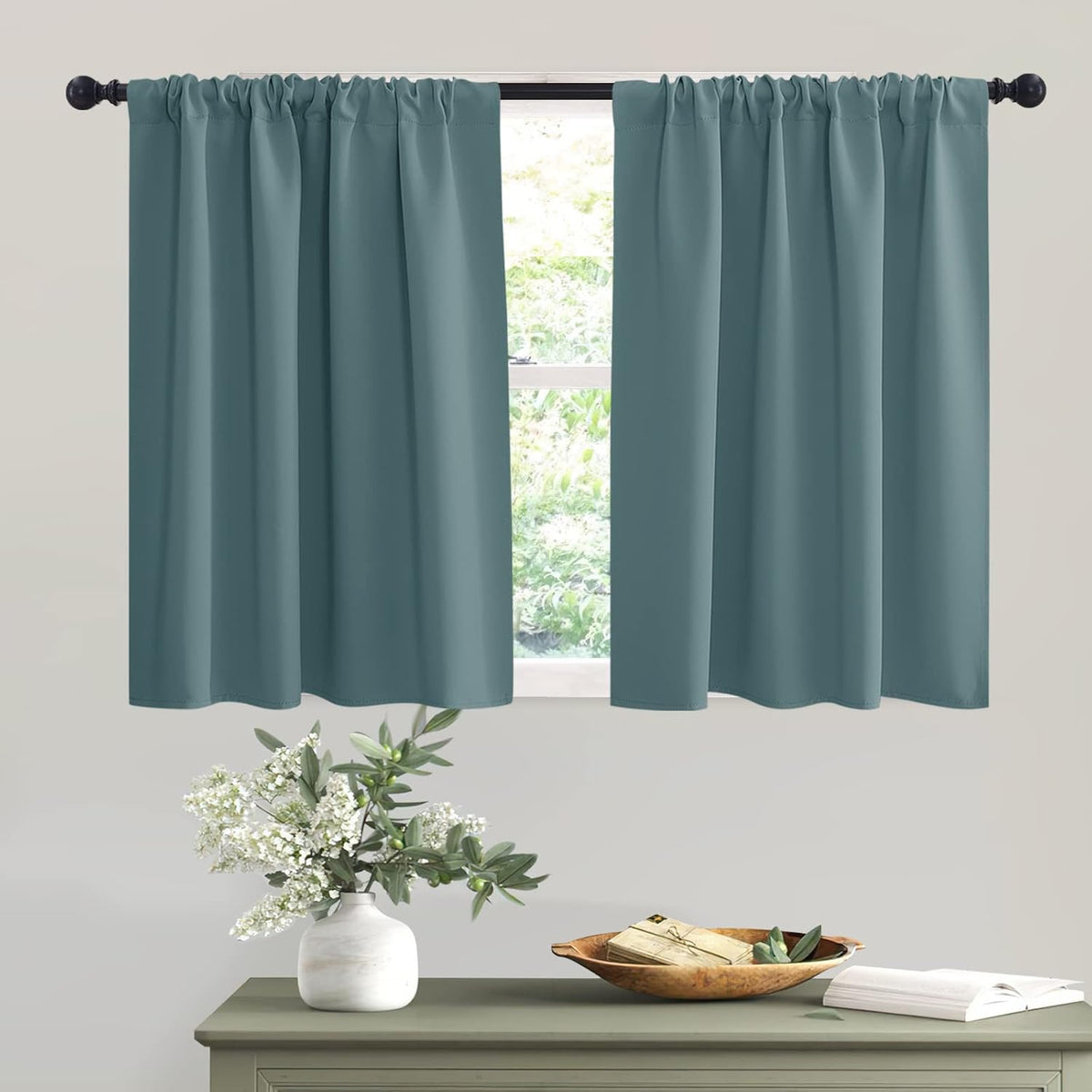 RYB HOME Blackout Curtains for Small Windows, Privacy Thermal Insulating Mini Curtains & Drapes for