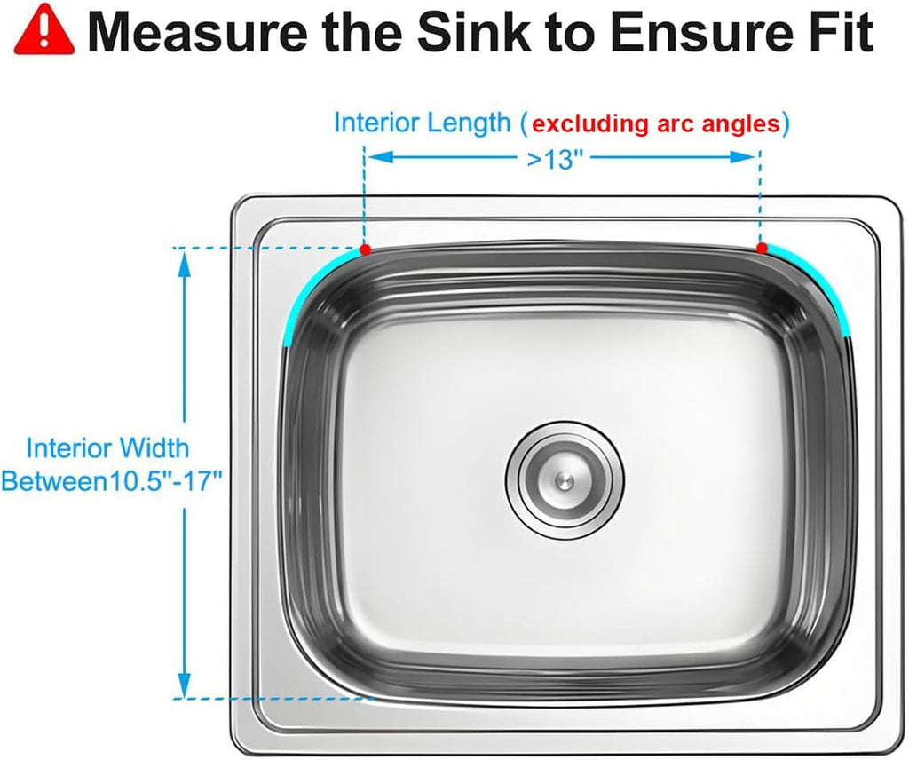 Expandable in Sink Dish Drying Rack, Adjustable Capacity (10.5''-16'') Stainless Steel Over The