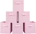Stero Fabric Storage Bins 6 Pack Fun Colored Durable Storage Cubes with Handles Foldable Cube