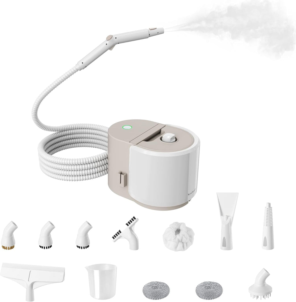 Newbealer Heavy-Duty Steam Cleaner for Home, Stainless Steel Boiler, 12-Piece Accessory Kit, Max 5