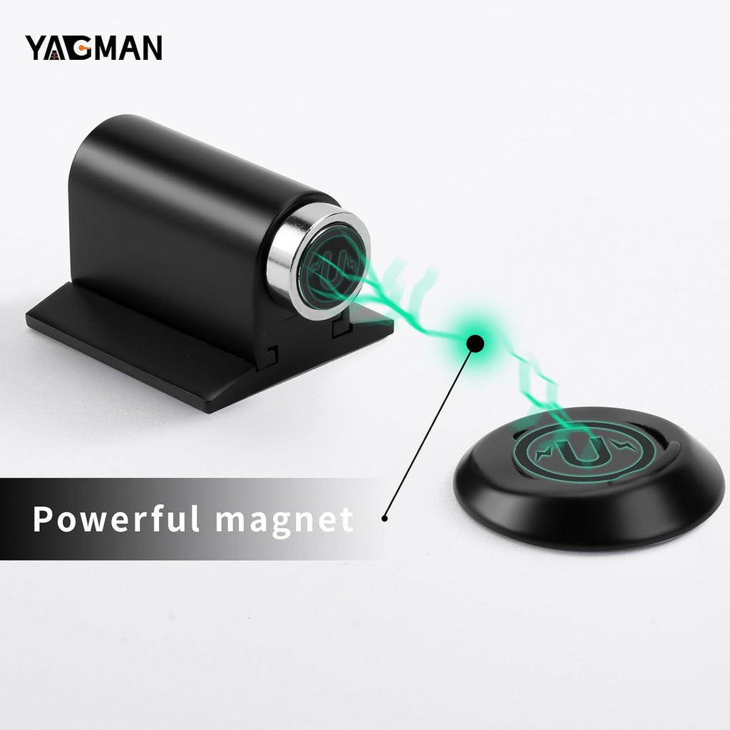 2 Pack Magnetic Door Stoppers Retractable Bottom of Door Holder No Drilling Mount Heavy Duty Floor