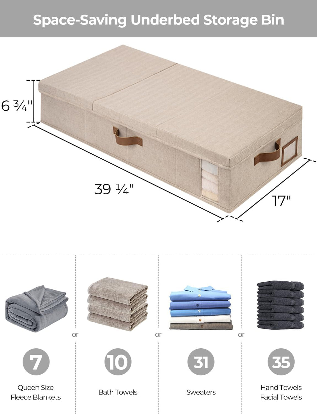 StorageWorks 2-Pack Jumbo Under Bed Storage Bins with Lids, Underbed Storage Containers with