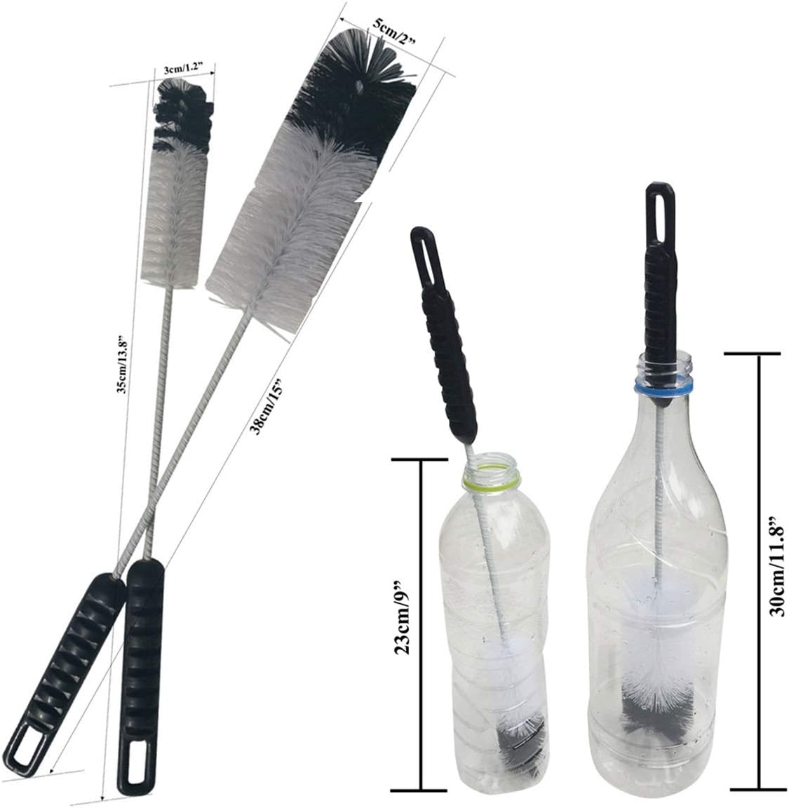 NewFerU Bottle Cleaning Brushes Long Handle Thin, Small Big Wire Cleaner Bendable Flexible for