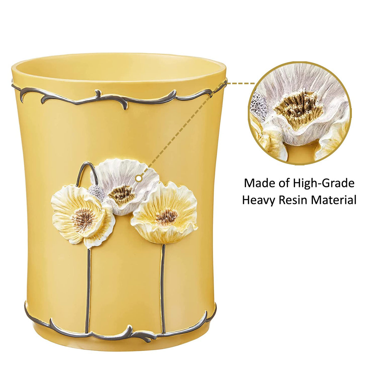 Zahari Home Decorative Trash Can for Bathroom, Office & Bedroom - 2.1 Gallons Stylish & Small Trash