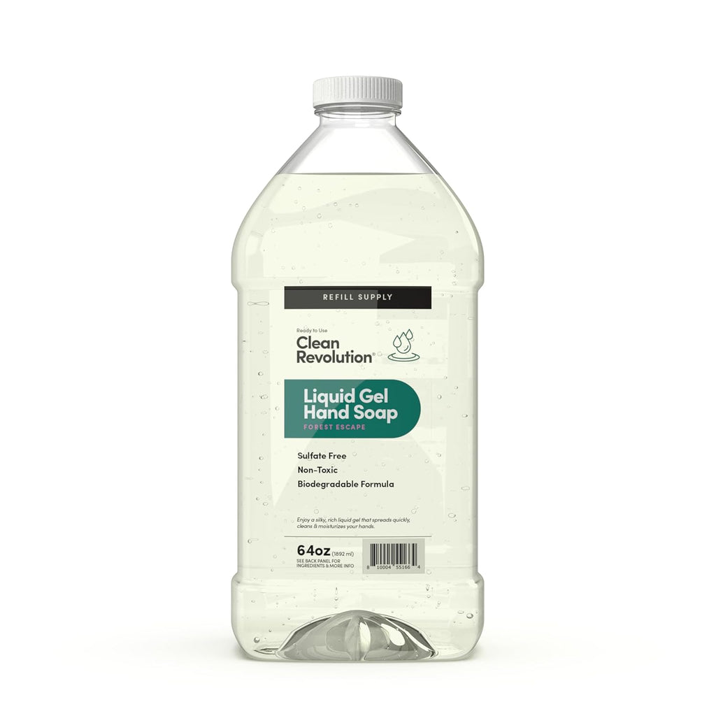 Clean Revolution Liquid Gel Hand Soap, Silky Rich Liquid, Quick Lather, Fast Rinsing, Contains Real