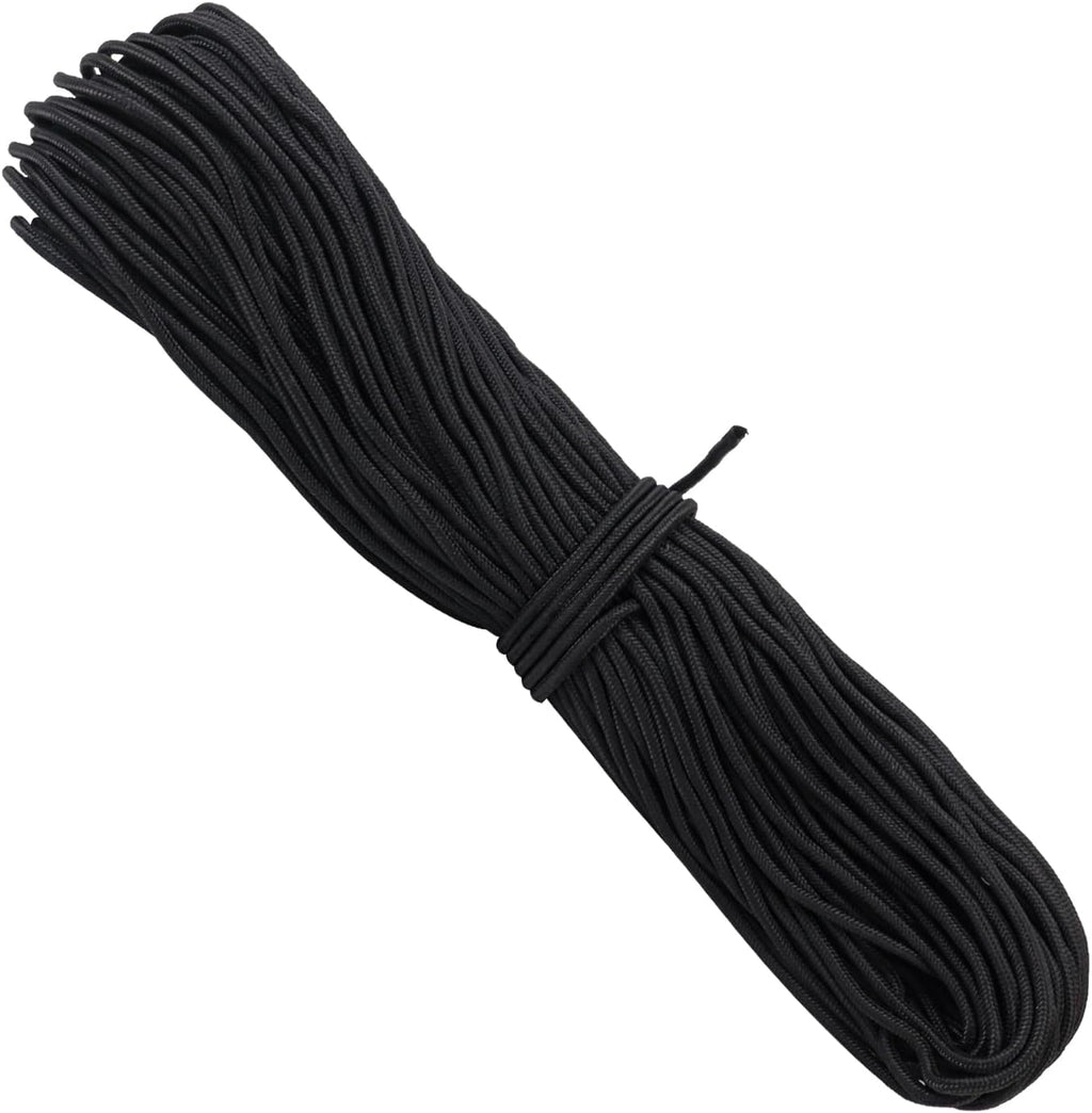 328 Feet 1/4 Inch Black Polyester Rope, 6mm Polypropylene Utility Rope for Kayaking, Camping, Home
