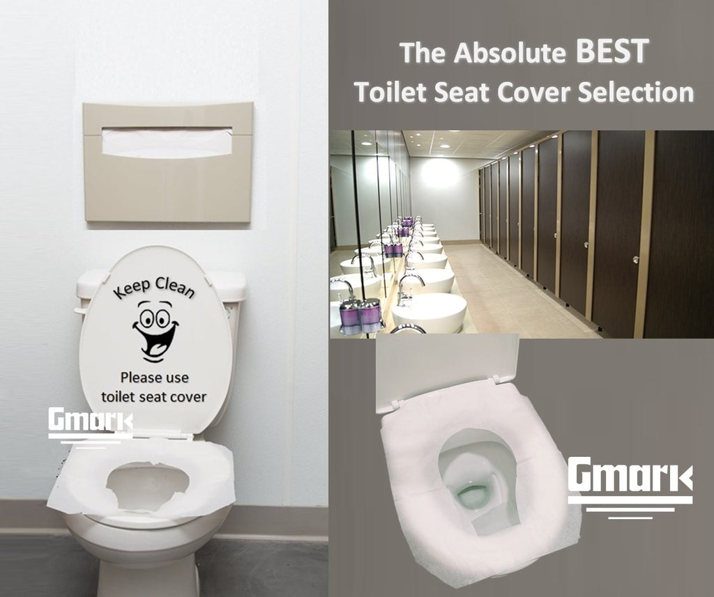 Gmark Paper Toilet Seat Covers - Thick Strength 100% Virgin Paper Disposable Half-Fold Toilet Seat