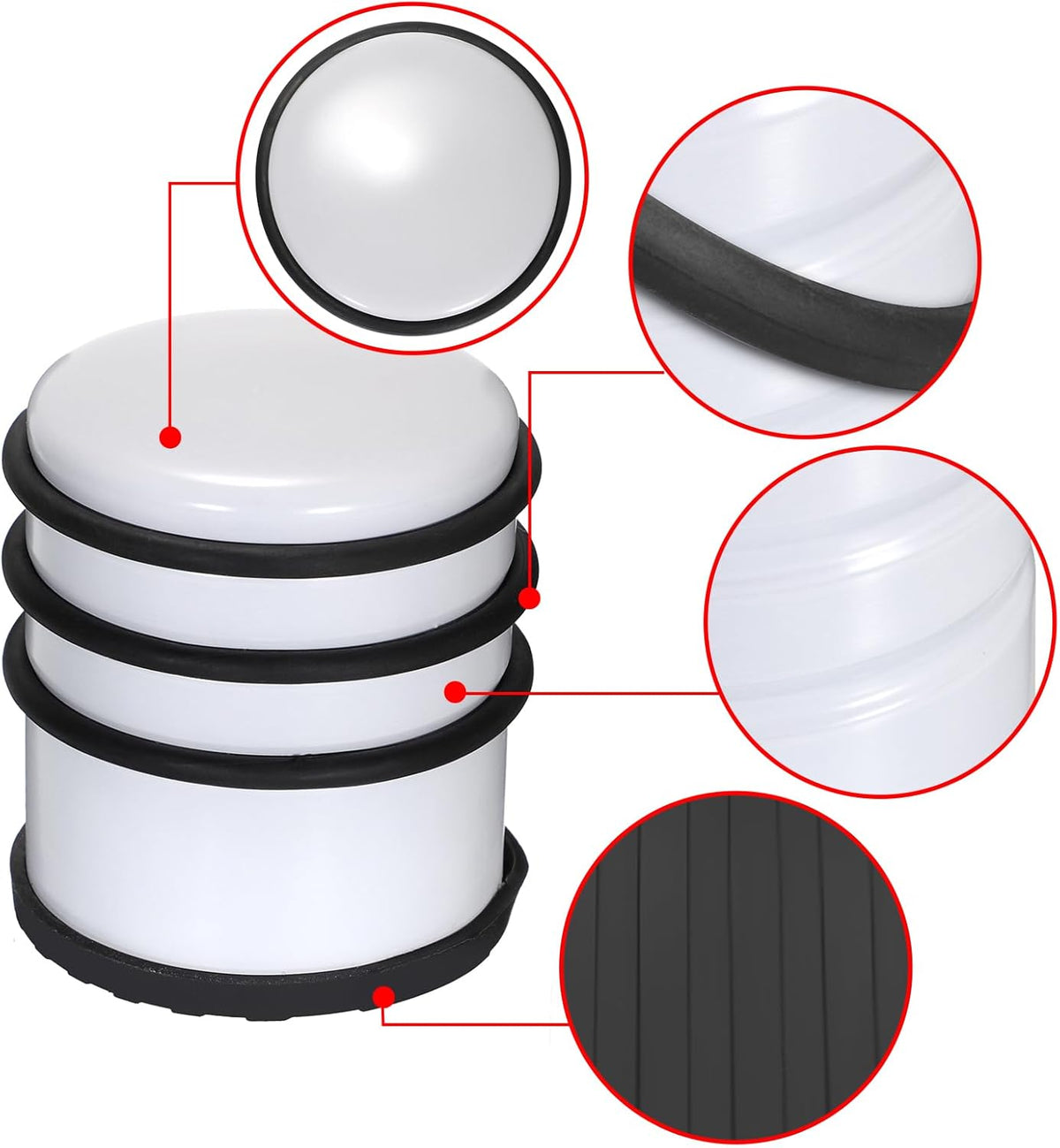 Sumnacon Heavy Duty Floor Door Stopper No Drill - Durability Stainless Steel Door Stop with