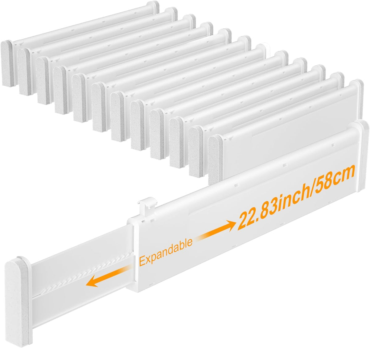 HiYZ Expandable Drawer Dividers, Large Kitchen Utensils Drawers Divider, 2.36" High Adjustable