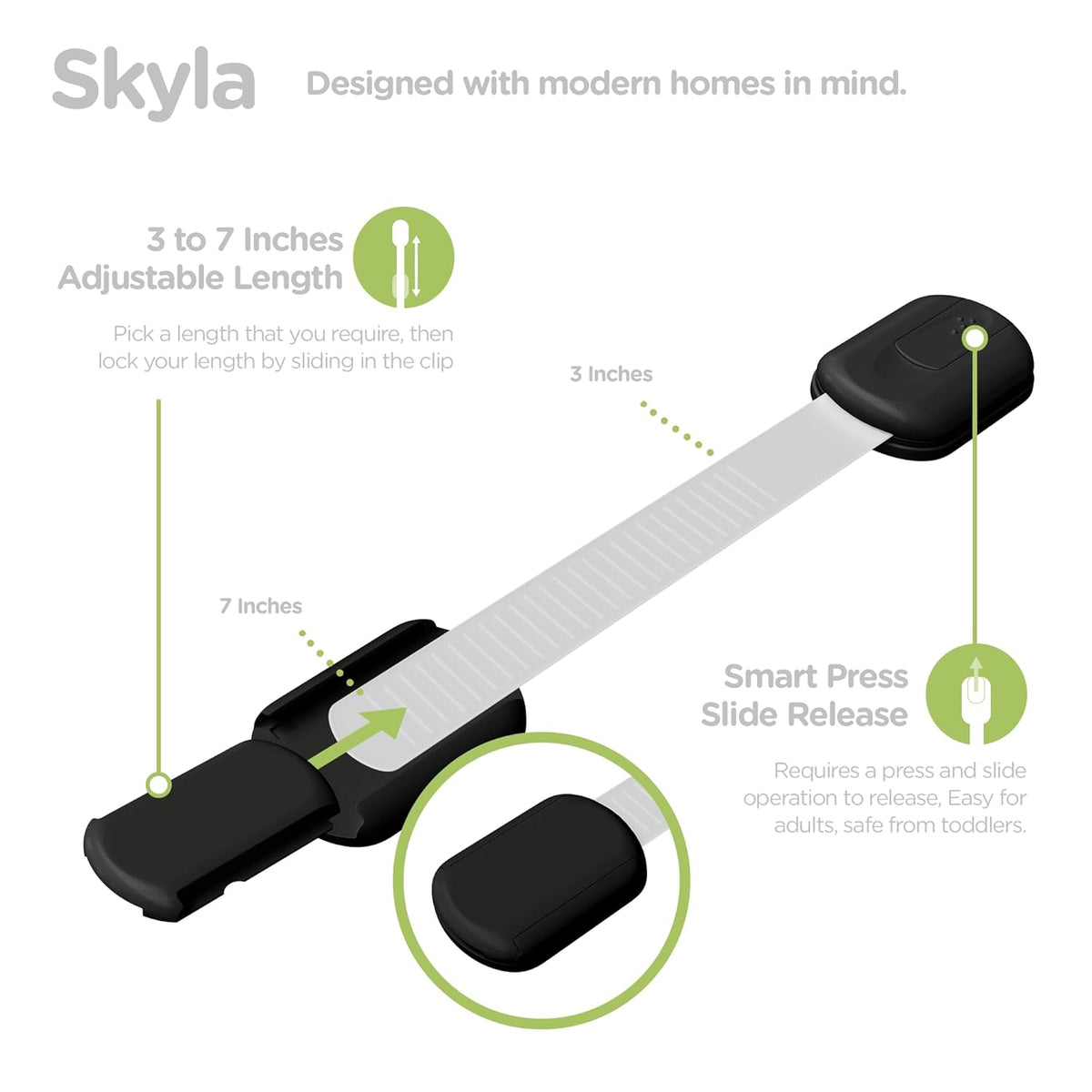 Baby Proofing Child Safety Locks (16 Pack) by Skyla Homes - The Safest, Quickest and Easiest 3M