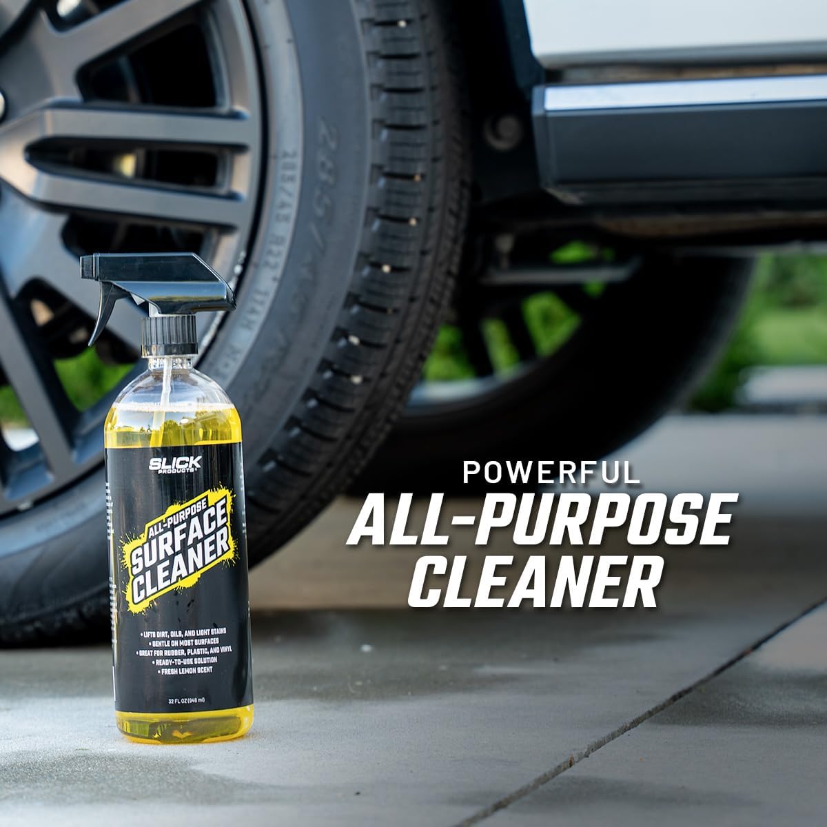 Slick Products All-Purpose Surface Cleaner – Interior & Exterior Vehicle Spray for Plastic, Vinyl