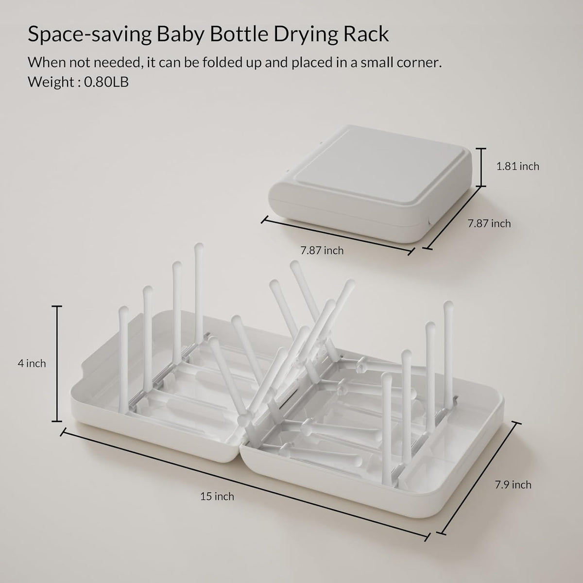 Travel Bottle Drying Rack Space Saving,Foldable Bottle Drying Rack with 16 Ribs,Portable Baby