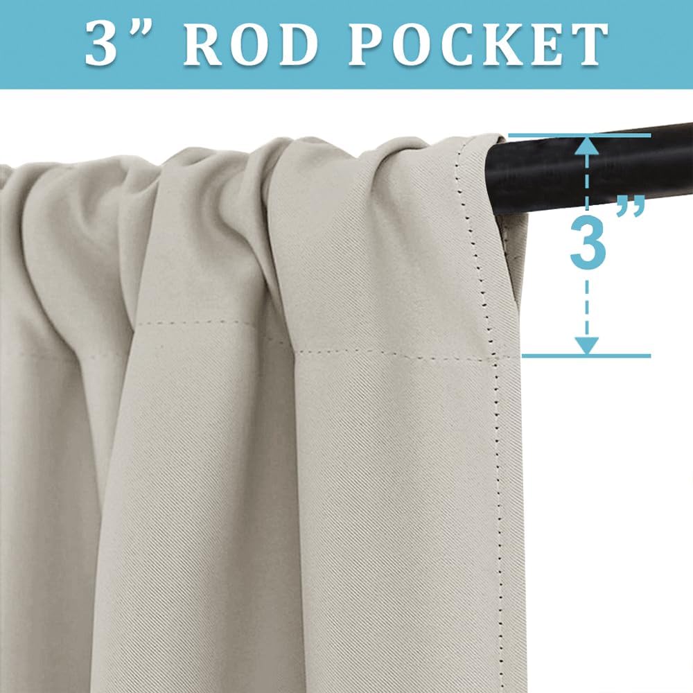 RYB HOME Blackout Curtains for Bedroom, Window Shades Thermal Insulating Privacy Drapes for Living