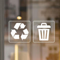 10 Pack Recycle and Trash Clear Stickers 3×3 Inches Vinyl Transparent Weatherproof Self Adhesive