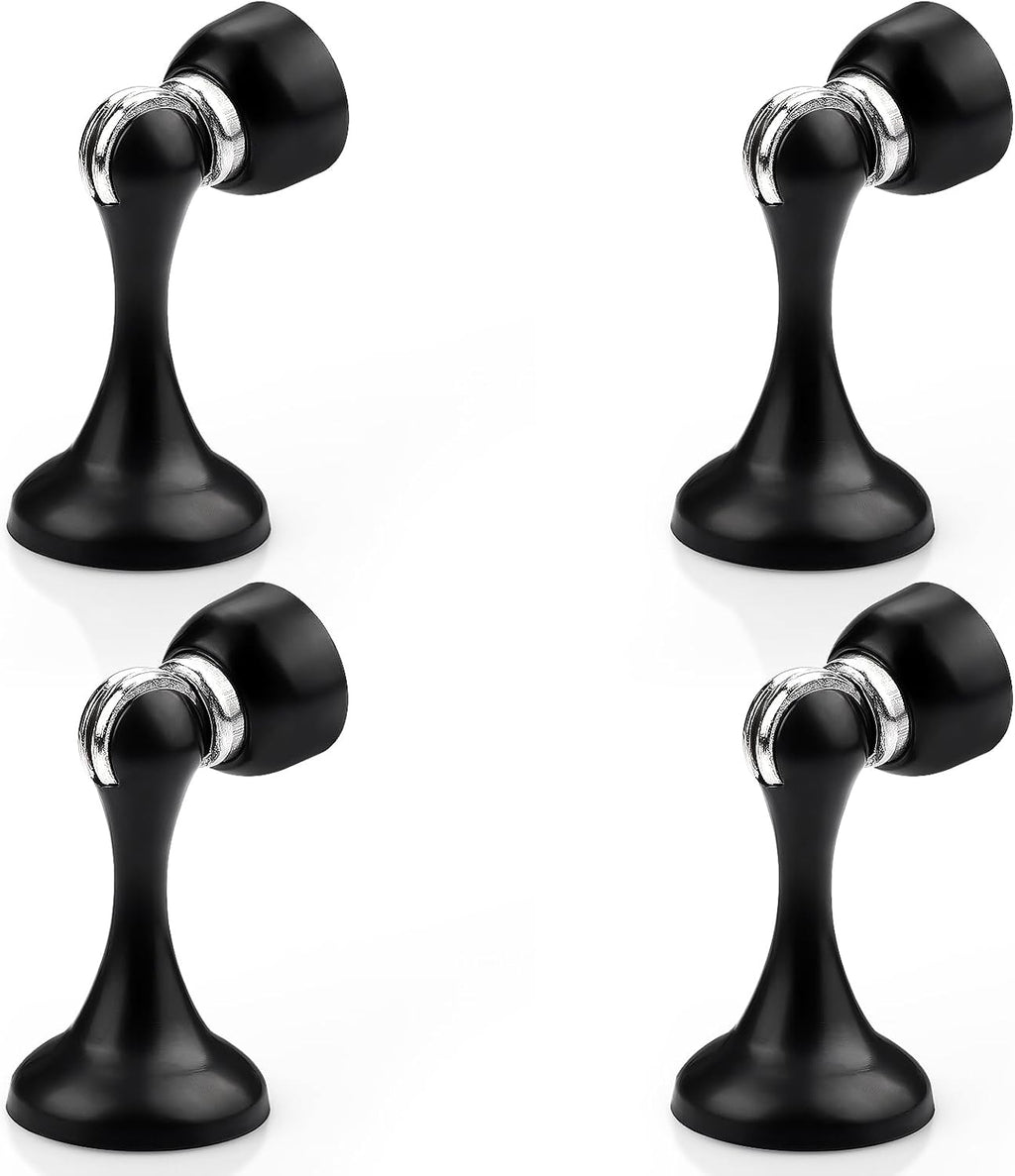 Probrico Black Magnetic Door Stoppers for Bottom of Door, Stainless Steel Magnet Door Catch Door