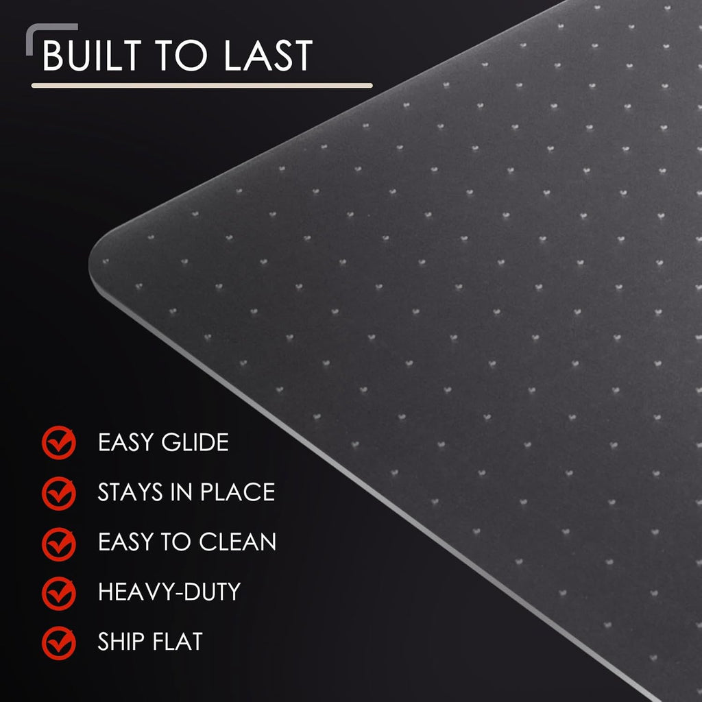 Kuyal Office Chair Mat for Carpet, 36x48 Clear Heavy Duty Computer Chair Mat, Under Desk Protector