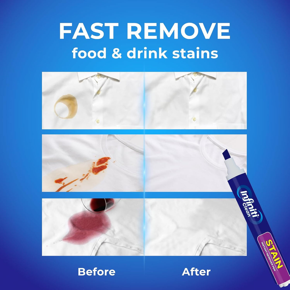 Stain Removal Pen (3 Pack) - 27ml (0.91 fl.oz) Each, Instant Fabric Stain Remover for Clothes