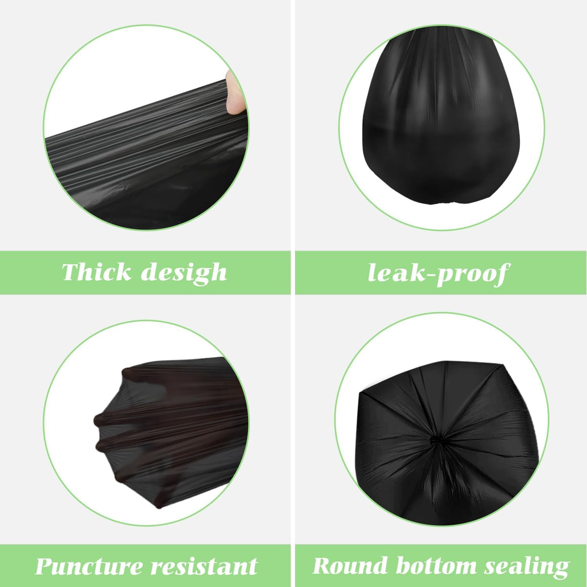 3 Gallon 120 Counts (fit 2.6-3.3 Gal) Small Trash Bags Garbage Bags by RayPard, 10-12 Liter Waste