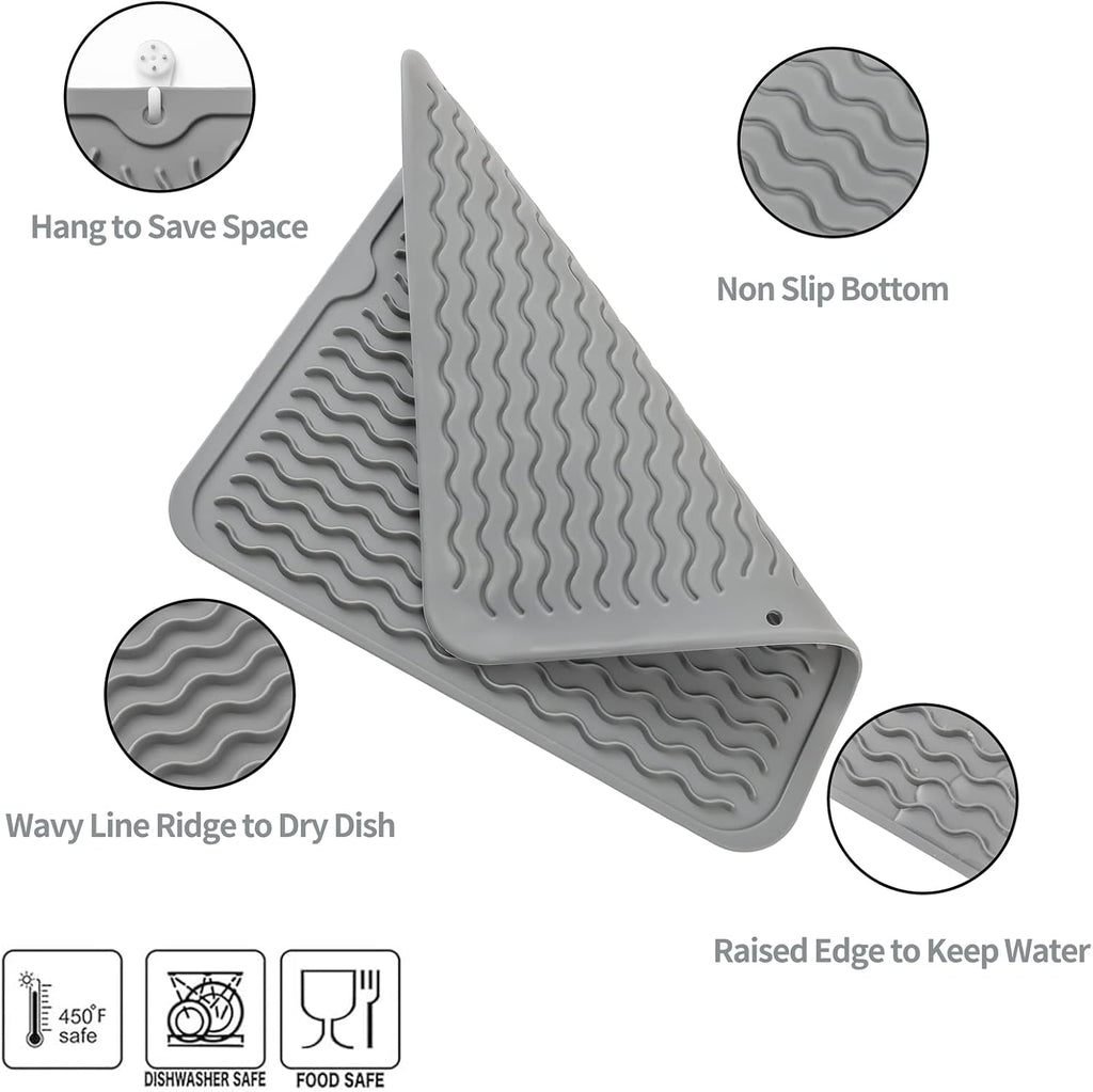 Silicone Dish Drying Mat for Multiple Usage,Easy clean,Eco-friendly,Heat-resistant Silicone Mat for