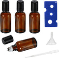 20ML Roller Bottles for Essential Oil, 4 Pack Empty Amber Glass Roller Bottle for Perfume Oil, Roll