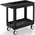 2 Shelf Heavy Duty Plastic Utility Cart, Service Cart Tub Storage W/Deep Shelve Holds up to 1000