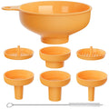 Wide Mouth Kitchen Funnel, Food Grade Plastic Cooking Canning Funnel with 4 Sizes Spouts for
