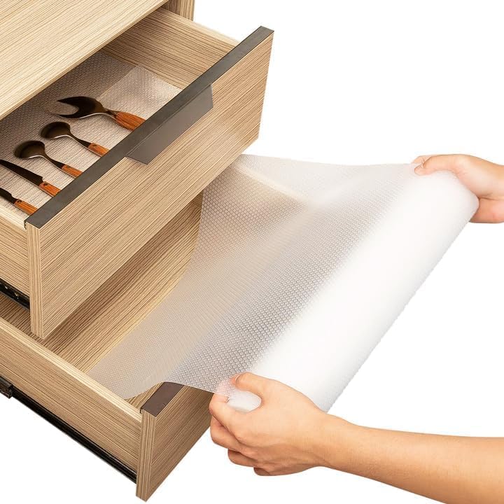 Shelf Liner Drawer Liner for Kitchen Cabinets Non-Adhesive by Linda’s Essentials (17.7 x 240