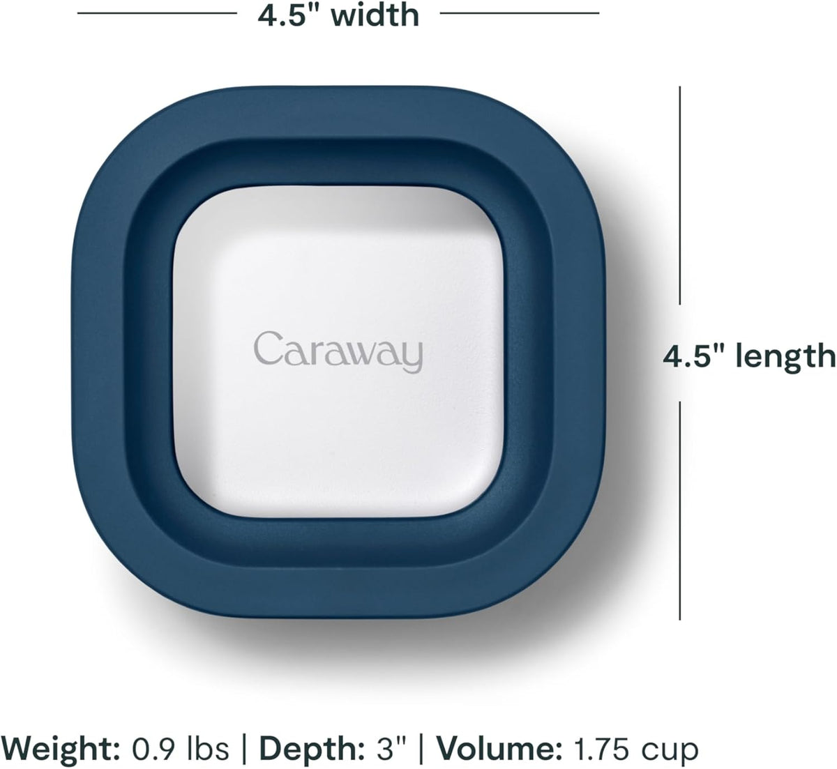 Caraway 2pc Glass Food Storage Set - 1.75 Cup Food Containers (2) - Non-Toxic Ceramic-Coated Glass